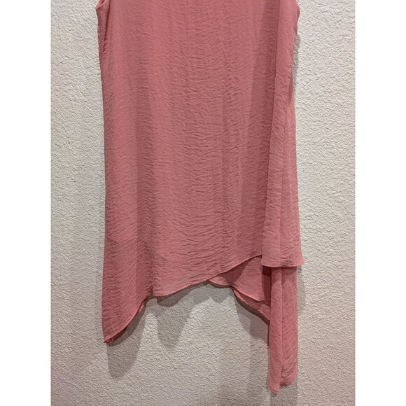 Soft Surroundings Womens Celine Tunic Tank Pink Size Small Layered Asymetrical - Picture 4 of 8